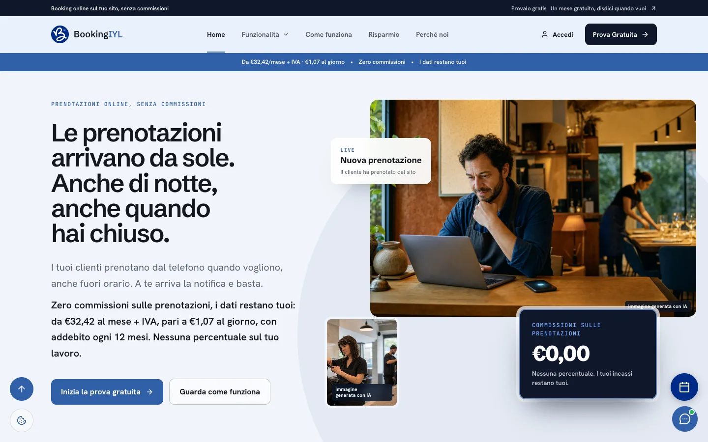 Anteprima di Booking IYL: sistema di prenotazione self-hosted