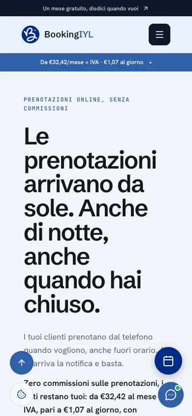 Booking IYL: anteprima della versione mobile