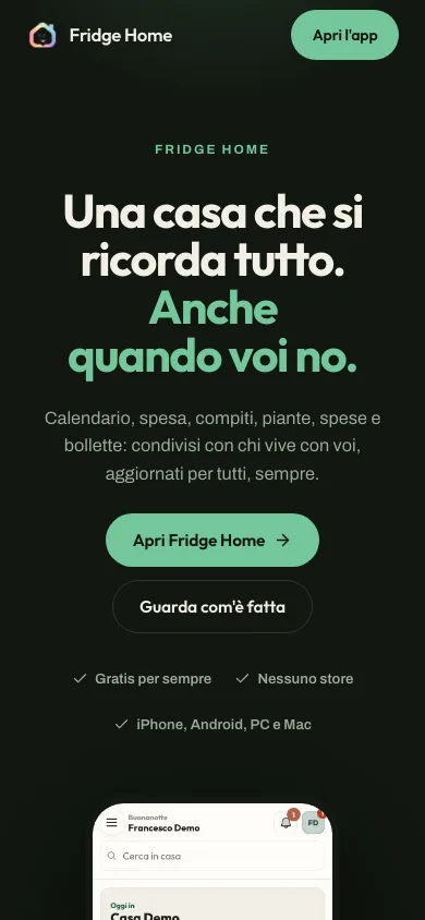 Fridge Home: anteprima della versione mobile